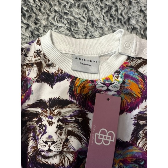 Little Bum Bums bamboo 0-6 months sweater. NWT. Cute lions! - Picture 2 of 2